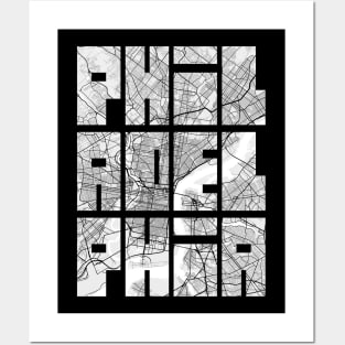 Philadelphia, USA City Map Typography - Light Posters and Art